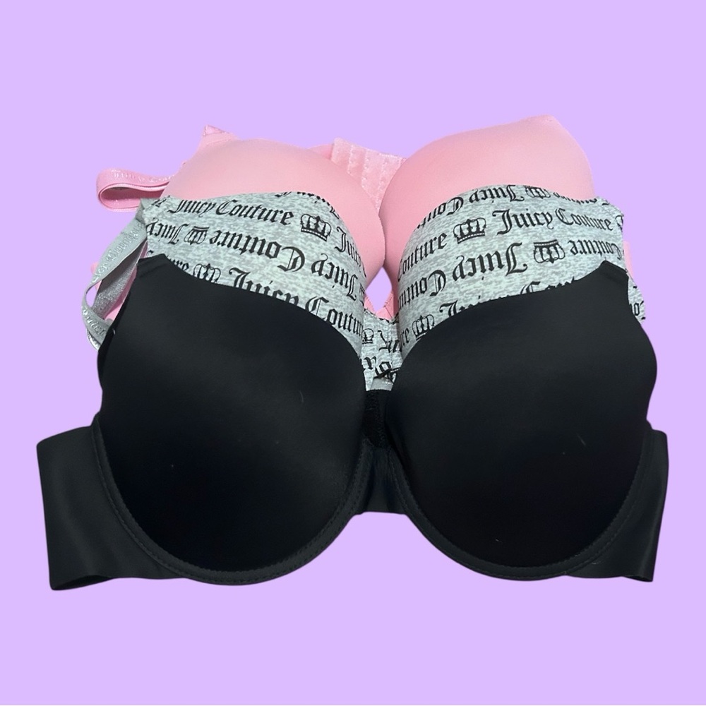 Juicy Couture Black and Pink Underwire Bras